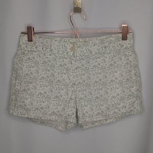 J.Crew Size 0 Shorts Green White Floral